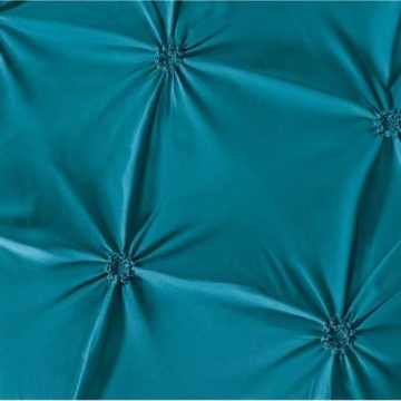 Lenjerie de pat uni cu elastic, tesatura tip finet, pat 2 persoane, 6 piese, albastru, FNJS-03 - Img 2