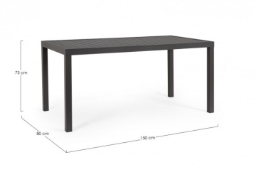 Masa din aluminiu, antracit, 150x80 cm, Hilde, Yes - Img 2
