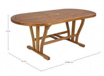 Masa din lemn, ovala, 150/240x100 cm, Noemi, Yes - Img 2