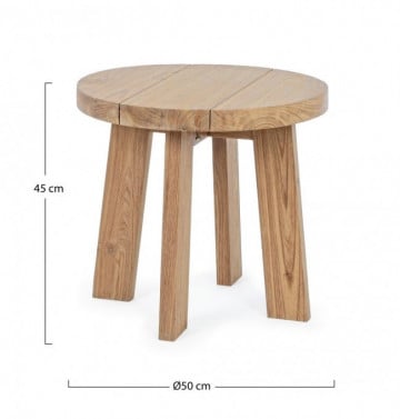 Masuta de cafea din lemn de teak reciclat, natural, Ø 50 cm, Bolivar Bizzotto - Img 2