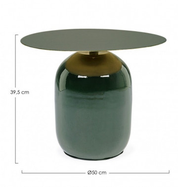 Masuta de cafea verde inchis din metal, ∅ 50 cm, Nalima Bizzotto - Img 2