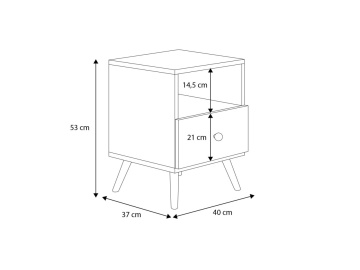 Noptiera cu sertar, 40x53x37 cm, Logan, ADRK Furniture - Img 7