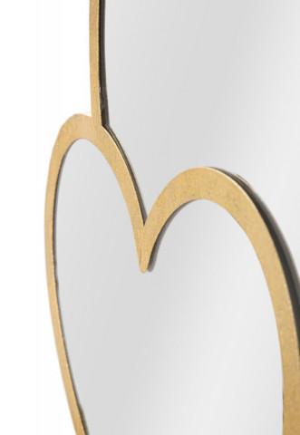Oglinda decorativa aurie cu rama din metal, 65x50x2 cm, Glam Double Heart Mauro Ferretti - Img 4