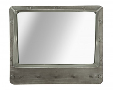 Oglinda decorativa gri din metal si sticla, 70 x 19,5 x 60 cm, Bolt Mauro Ferreti - Img 1