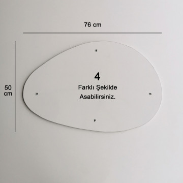 Oglinda decorativa, MDF, alb, 552NOS2215 - Img 2