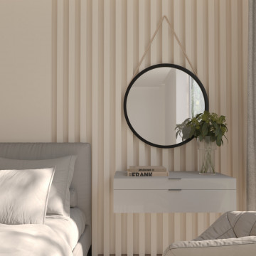 Oglindă Grace Round Mirror on a rope 60cm – Negru