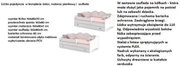 Pat copii cu saltea din spuma si somiera incluse, Emka Pink, ADRK Furniture - Img 11