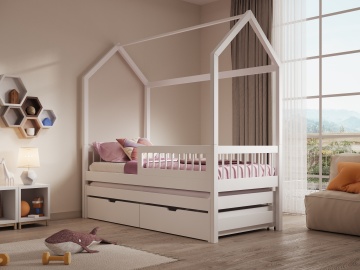 Pat House Artes II – cu somieră inclusă – Alb – House Bed Artes II – Varianta 1 - Img 2