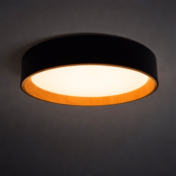 Plafoniera LED 64W, ø492 mm, Negru + Fag, Rigel, Kelektron – fotografie de produs pe fundal neutru