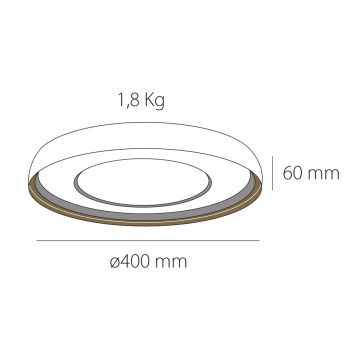 Plafoniera LED Turpial, 42W, 1890 lm, Alb + Cupru, Kelektron - Img 5