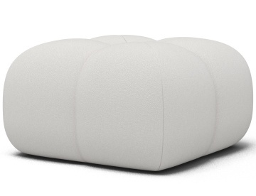 Puf Tapitat Covio 85x85x52 cm, alb Velvet – Paolli 01