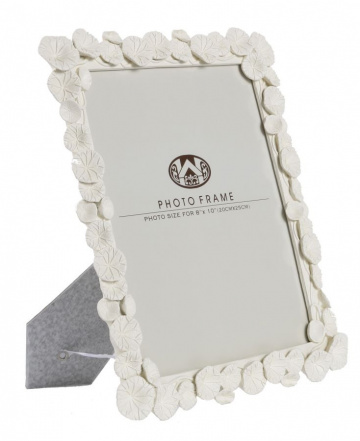 Rama foto alba din sticla si rasina, 25,8 x 2 x 31 cm, Lotus Mauro Ferreti