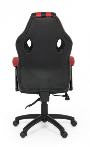 Scaun de birou ajustabil negru/rosu din piele ecologica si metal, Spider Bizzotto - Img 4