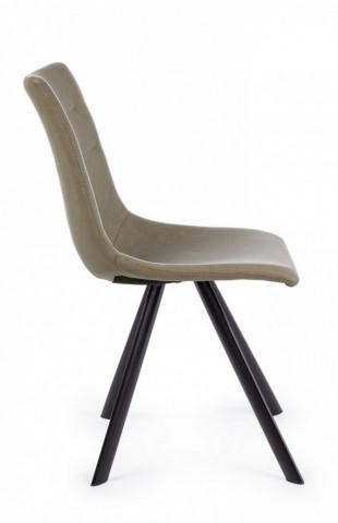 Scaun dining taupe din piele ecologica si metal, Alva Bizzotto – imagine de ansamblu a produsului