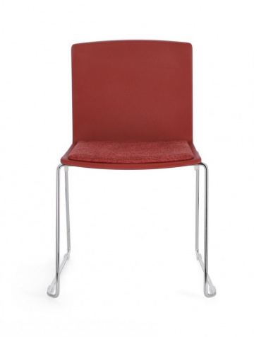 Scaun rosu, cu picioare cromate, 43.5x50x79 cm, Giulia, Yes – imagine suplimentară a produsului