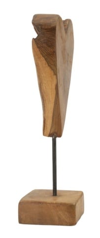 Sculptură Cuore din Teak Reciclat, 15x10x35 cm, Mauro Ferretti - Img 2