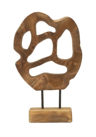 Sculptură Lubang din Teak Reciclat, 25x10x38 cm, Mauro Ferretti - Img 1