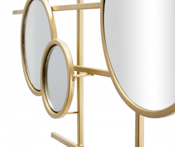 Set 10 oglinzi decorative aurii cu rama din metal, 117x61x4,5 cm, Glam Gloxy Mauro Ferretti - Img 3
