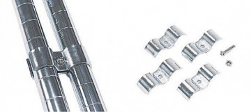 Set 2 clipsuri pentru rafturi depozitare modulare crom din metal, 8,5x2,5 cm, Lux Bizzotto