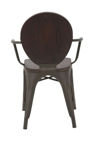 Set 2 scaune dining maro din lemn de pin si metal, 54 x 51 x 83 cm, Harlem Mauro Ferreti - Img 3
