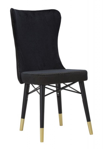 Set 2 scaune dining negre din catifea si lemn de Stejar, Mimoza Mauro Ferretti - Img 1