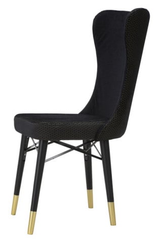 Set 2 scaune dining negre din catifea si lemn de Stejar, Mimoza Mauro Ferretti - Img 5
