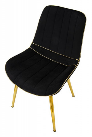 Set 2 scaune dining negre din catifea si metal, PARIS Mauro Ferretti - Img 4