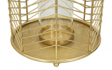 Set 2 suporturi de lumanari aurii din metal si sticla, ø 23,5 x h25 cm / ø 19 x h24 cm, Ring Mauro Ferreti - Img 4