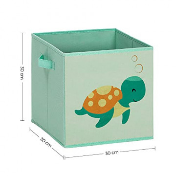 Set 3 cutii depozitare pentru copii, 30 x 30 x 30 cm, textil, multicolor, Songmics - Img 7