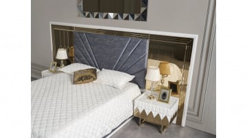 Set dormitor complet - - Premium Lav - alb cu auriu - Img 11