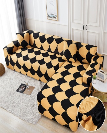 Set Huse Elastice Pentru Coltar, Black and Beige, HEJ-11 – fotografie de produs pe fundal neutru