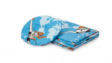 Set reductor bebe nest + paturica + pernuta pentru formarea capului bebelusului SomnArt, model aviator, Albastru - Img 3
