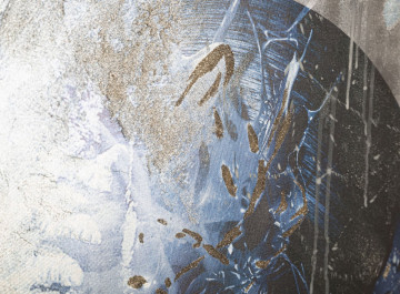 Tablou decorativ albastru din lemn de brad si panza, 80 x 3,8 x 120 cm, Face Mauro Ferreti - Img 2