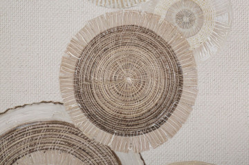 Tablou decorativ maro din lemn de Pin si panza, 50x3,2x100 cm, Circly-B Mauro Ferretti - Img 2