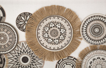 Tablou decorativ maro din lemn de Pin si panza, 70x2,8x35 cm, Marcy-A Mauro Ferretti - Img 2
