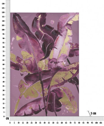 Tablou decorativ multicolor din lemn de Brad si panza, 80x3x120 cm, Dark Leaves Mauro Ferretti - Img 6