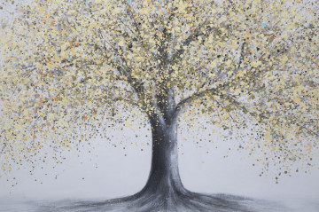 Tablou decorativ multicolor din lemn de Pin si panza, 120x3,8x80 cm, Tree Mauro Ferretti - Img 3