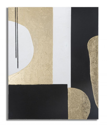 Tablou decorativ multicolor din lemn de Pin si panza, 80x2,7x100 cm, Obix Mauro Ferretti - Img 1