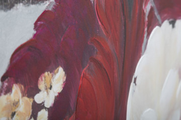 Tablou decorativ multicolor din lemn de Pin si panza, 90x3,7x90 cm, Flower Mauro Ferretti - Img 4