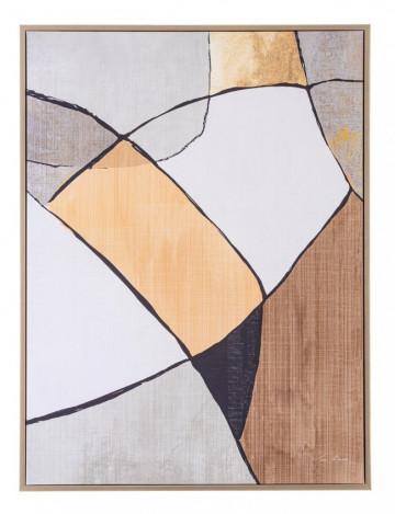 Tablou decorativ multicolor din panza si lemn de Pin, 60x3,2x80 cm, Galeria Abstract Bizzotto - Img 1