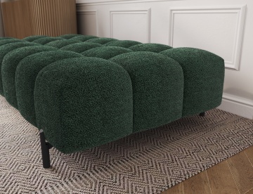 Taburet Tapitat cu Picioare Ferivo, 140x70x40 cm, dark verde velvet – Amore 35 - Img 6