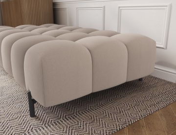 Taburet Tapitat cu Picioare Ferivo, beige plush – Sola 18 - Img 6