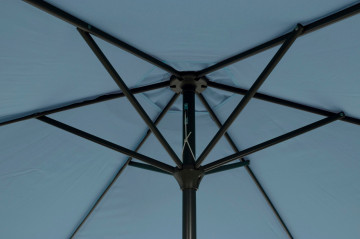 Umbrela de gradina cu brat pivotant albastru petrol din poliester si metal, ∅ 270 cm, Kalife Bizzotto - Img 6