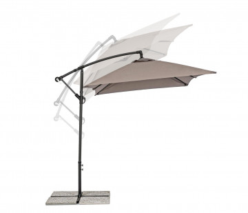 Umbrela de gradina gri taupe din poliester si metal, 300x200 cm, Texas Bizzotto - Img 5