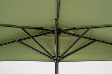 Umbrela de gradina semiluna verde olive din poliester si metal, 270x135 cm, Kalife Bizzotto - Img 5