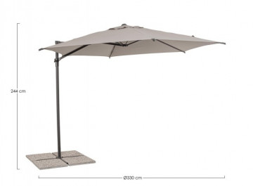 Umbrelă de soare cu brat, antracit, 330 cm, Rica, Yes - Img 2