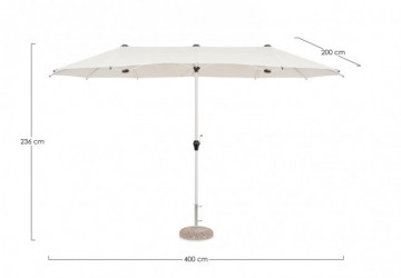 Umbrella de soare dubla, alba, 200x400 cm, Brasil, Yes - Img 2