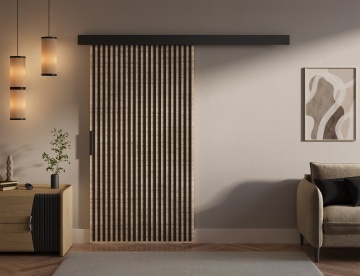 Ușă glisantă Perion – 106x1.6x205 cm – Sonoma / Negru - Img 3
