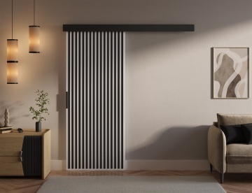 Ușă glisantă Perion – 86x1.6x205 cm – Alb / Negru - Img 3