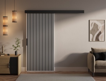 Ușă glisantă Perion – 96x1.6x205 cm – Alb / Negru - Img 3